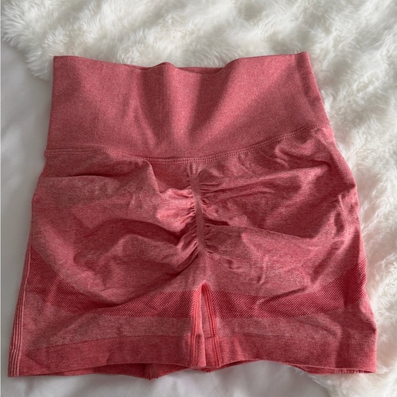 Women's Pink Workout Biker Shorts - Picture 3 of 3